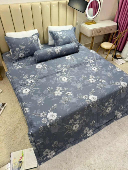 Bộ ga gối chun trần Tencel EU hoa cao cấp