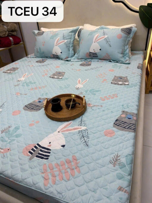 Bộ ga gối chun trần Tencel EU hoa cao cấp