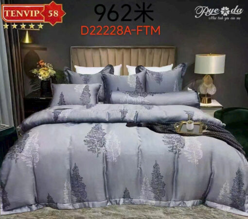 Bộ ga gối chun trần Tencel EU hoa cao cấp