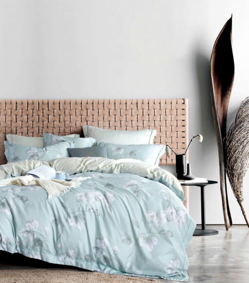 Bộ ga gối chun trần Tencel EU hoa cao cấp